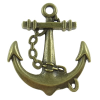 Zinc Alloy Ship Wheel & Anchor Pendant, plated, nautical pattern Approx 1mm, Approx 