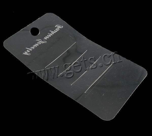 Pince Affichage cheveux carte, avec plastique, rectangle, Personnalisé, 55x76x0.3mm, Environ 1000PC/sac, Vendu par sac