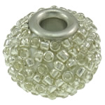 Indonesia Jewelry Beads, with Glass Seed Beads & Brass, Drum, platinum color plated Approx 3.5mm 