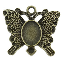 Zinc Alloy Pendant Cabochon Setting, Butterfly, plated Approx 2mm 