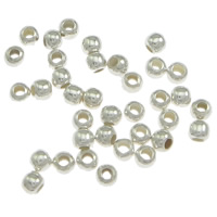 Sterling Silber Crimp Perlen, 925 Sterling Silber, Trommel, plattiert, keine, 2x1.6mm, Bohrung:ca. 0.8mm, verkauft von PC