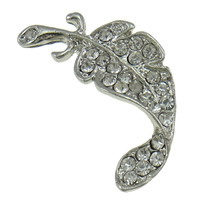 Zinc Alloy Jewelry Brooch, Feather, plated, Customized & with rhinestone nickel, lead & cadmium free 