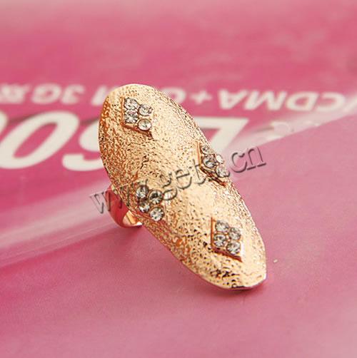 Zinc Alloy Nail Ring, plated, Customized & with rhinestone, more colors for choice, nickel, lead & cadmium free, 28x13mm, Inner Diameter:Approx 14mm, Sold By PC