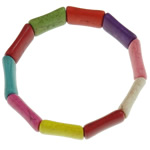 Синтетический Бирюзовый браслет, Синтетическая бирюза, Прямоугольная форма, разноцветный длина:Приблизительно 7.5 дюймовый, продается Strand