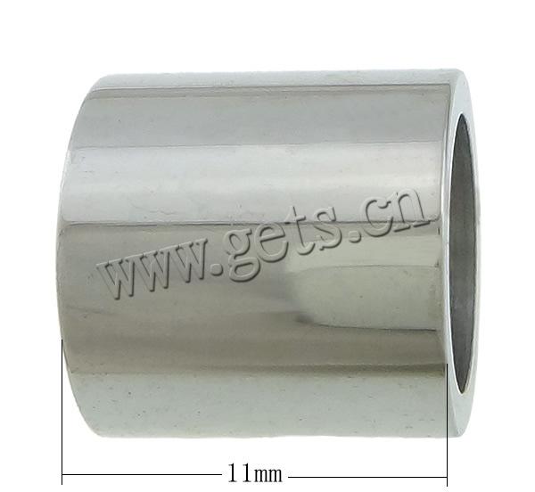 Stainless Steel Tube Beads, Round Tube, plated, Customized, more colors for choice, 11x11mm, Hole:Approx 8mm, Sold By PC