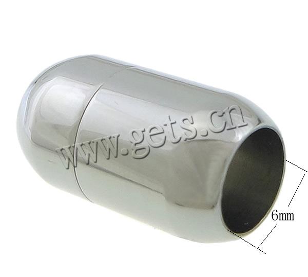Runder Edelstahl Magnetverschluss, Zylinder, plattiert, Kundenindividuell, keine, 19x10mm, Bohrung:ca. 6mm, verkauft von PC