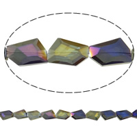 Abalorios de Cristal Imitación de Swarovsky, Pepitas, chapado en colorido, facetas & imitación de cristal de swarovski, más colores para la opción, 14x21x8mm, agujero:aproximado 1mm, longitud:aproximado 23.5 Inch, aproximado 30PCs/Sarta, Vendido por Sarta