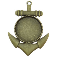 Zinc Alloy Pendant Cabochon Setting, Anchor, plated, nautical pattern 20mm Approx 2mm, Approx 