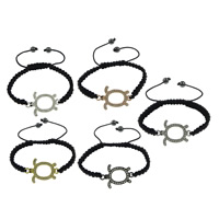 Bracelets de Woven Ball En alliage de zinc, avec corde en nylon & hématite non magnétique, tortue, Placage, Personnalisé & avec strass, plus de couleurs à choisir, sans cadmium 8mm Environ 7-12 pouce, Vendu par PC