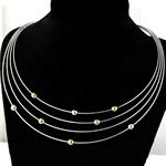 Stainless Steel Jewelry Necklace, plated  & two tone, 6mm Approx 16 Inch 