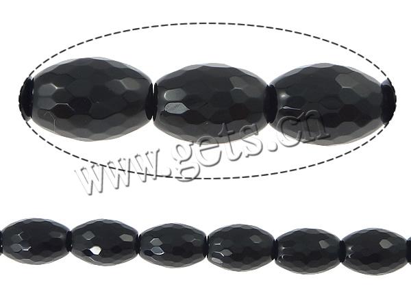 Natural Black Agate Beads, Oval, more sizes for choice & faceted, Hole:Approx 1-1.5mm, Length:Approx 15 Inch, Sold By Strand