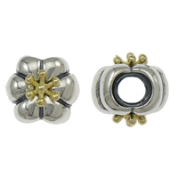 Troll Thailand Echt Silber Europa Perlen, Blume, vergoldet, frei von Nickel, Blei & Kadmium, 10x11x10mm, Bohrung:ca. 4mm, verkauft von PC