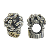 Troll Thailand Echt Silber Europa Perlen, Eiscreme, vergoldet, mit troll, frei von Nickel, Blei & Kadmium, 8x10x8mm, Bohrung:ca. 4mm, verkauft von PC