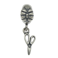 Thailand Sterling Silver European Pendant, Scissors, with troll Approx 4mm 