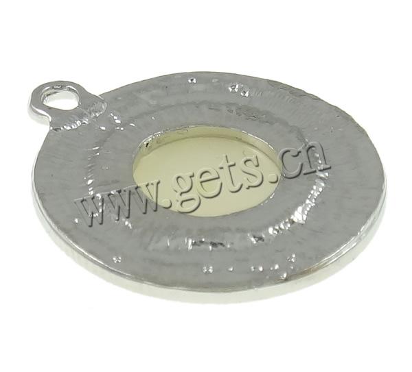 Glas Perlen Zink Legierung Anhänger, Zinklegierung, mit Glasperlen, flache Runde, plattiert, keine, frei von Nickel, Blei & Kadmium, 21.5x25x7.5mm, Bohrung:ca. 2mm, verkauft von PC