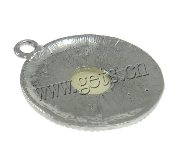 Verre perle Zinc Alloy pendentifs, alliage de zinc, avec perle de verre, Plat rond, Placage, plus de couleurs à choisir, protéger l'environnement, sans nickel, plomb et cadmium, 22x25x6.5mm, Trou:Environ 2.5mm, Vendu par PC