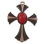 Zinc Alloy Cross Pendants, with Resin, plated nickel, lead & cadmium free Approx 3mm 
