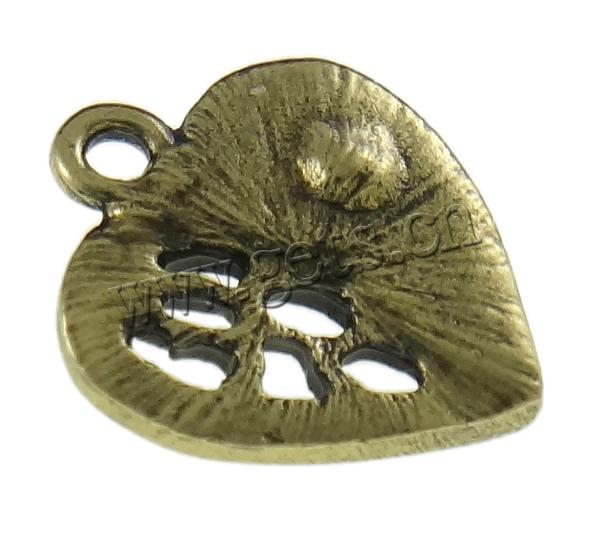 Pendentifs coeur en alliage de zinc, Placage, Personnalisé & avec strass, plus de couleurs à choisir, protéger l'environnement, sans nickel, plomb et cadmium, 15x17x4mm, Trou:Environ 2mm, Vendu par PC