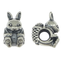 Troll Thailand Sterling Silver European Beads, Rabbit, with troll, nickel, lead & cadmium free Approx 4mm 