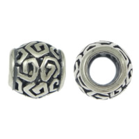 No Troll Thailand Sterling Silver European Beads, Drum, plated, sterling silver double core without troll Approx 5mm 
