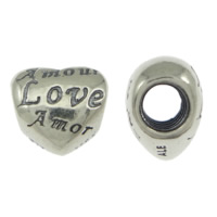 Troll Thailand Sterling Silver European Beads, Heart, with troll, nickel, lead & cadmium free Approx 4mm 