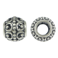 No Troll Thailand Sterling Silver European Beads, Drum, plated, sterling silver double core without troll & hollow Approx 5mm 