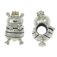 Troll Thailand Sterling Silver European Beads, Bee, real gold plated, with troll, nickel, lead & cadmium free Approx 4mm 