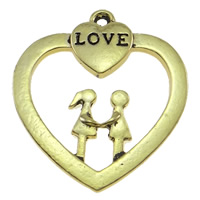 Zinc Alloy Heart Pendants, word love, plated, with letter pattern Approx 2mm, Approx 