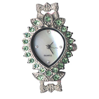El Reloj De La Cabeza, aleación de zinc, chapado en color de platina, con diamantes de imitación de Checo, libre de cadmio, 22.5x32mm, Vendido por UD
