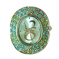 El Reloj De La Cabeza, aleación de zinc, Redondo Aplanado, chapado en color de platina, con diamantes de imitación de Checo, libre de cadmio, 34x39mm, Vendido por UD