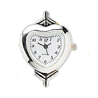 El Reloj De La Cabeza, aleación de zinc, Corazón, chapado en color de platina, libre de cadmio, 23x21mm, Vendido por UD