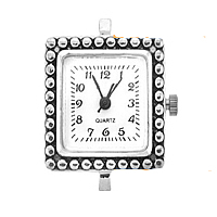 цинковый сплав головка часы, Квадратная форма, Платиновое покрытие платиновым цвет, не содержит кадмий, 22.5mm, продается PC