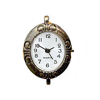 cadran de montre, alliage de zinc, ovale plat, Plaqué de couleur d'or antique, sans cadmium, 25mm, Vendu par PC