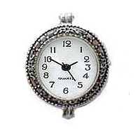 cadran de montre, alliage de zinc, Plat rond, Placage de couleur platine, sans cadmium, 25mm, Vendu par PC