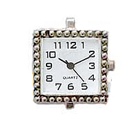 El Reloj De La Cabeza, aleación de zinc, Cuadrado, chapado en color de platina, libre de cadmio, 22.5mm, Vendido por UD