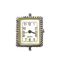 El Reloj De La Cabeza, aleación de zinc, Rectángular, chapado en color de platina, libre de cadmio, 20x23mm, Vendido por UD