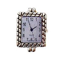 El Reloj De La Cabeza, aleación de zinc, Rectángular, chapado en color de platina, libre de cadmio, 20x24.5mm, Vendido por UD