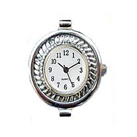 El Reloj De La Cabeza, aleación de zinc, Redondo aplanado, chapado en color de platina, libre de cadmio, 25.5mm, Vendido por UD
