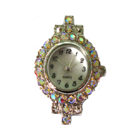 El Reloj De La Cabeza, aleación de zinc, chapado en color de platina, con diamantes de imitación de Checo, libre de cadmio, 20mm, Vendido por UD