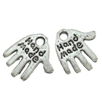 Zinc Alloy Hand Pendants, word hand made, plated, with letter pattern Approx 1mm, Approx 