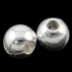 Zink Legierung großes Loch Perlen, Zinklegierung, rund, plattiert, glatt, keine, frei von Kadmium, 7mm, Bohrung:ca. 2.5mm, verkauft von kg