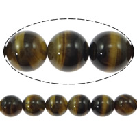 Tiger Eye Beads, Round brown, Grade AA Inch 