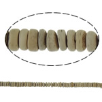 Kokos Perlen, Kokosrinde, flache Runde, originale Farbe, 8x2.5-8x5mm, Bohrung:ca. 1mm, Länge:ca. 15.7 ZollInch, ca. 111PCs/Strang, verkauft von Strang