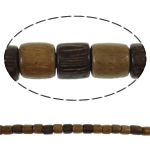 Kokos Perlen, Kokosrinde, Zylinder, originale Farbe, 6-7mm, Bohrung:ca. 2mm, Länge:ca. 15.7 ZollInch, ca. 50PCs/Strang, verkauft von Strang