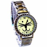 Women Wrist Watch, Zinc Alloy, with Glass, antique bronze color plated, for woman, cadmium free, 33mm, 16mm Approx 8.2 Inch 