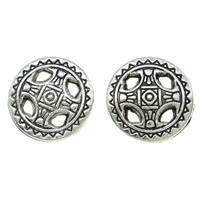 Zinc Alloy Flat Beads, Flat Round, plated, hollow Approx 1mm, Approx 