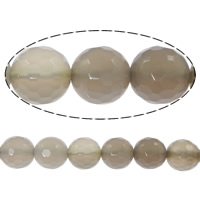 Natural Grey Agate Beads, Round & faceted Approx 1-1.5mm Approx 15.5 Inch 