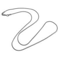 Cadena del collar de acero inoxidable, acero inoxidable 304, cadena de la serpiente, color original, 2mm, longitud:20 Inch, Vendido por Sarta