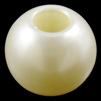 Imitation Pearl Plastic Beads, ABS Plastic, Round 16mm Approx 2mm, Approx 