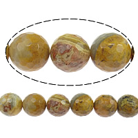 Perle naturelle Agate Crazy, agate folle, Rond, normes différentes pour le choix & facettes Environ 1.5mm Environ 15 pouce, Vendu par brin